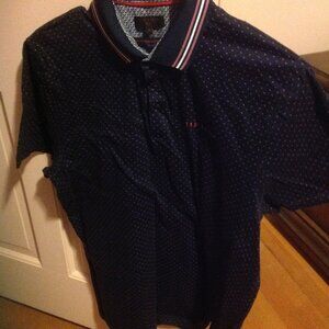 Ted Baker Men's Navy Large (EU4) Short Sleeve Polo Shirt in Very Good Condition